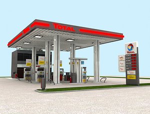 3D model total france gasoline station