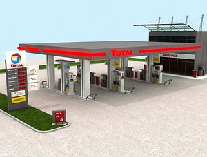 Total France Gasoline Station High Detail