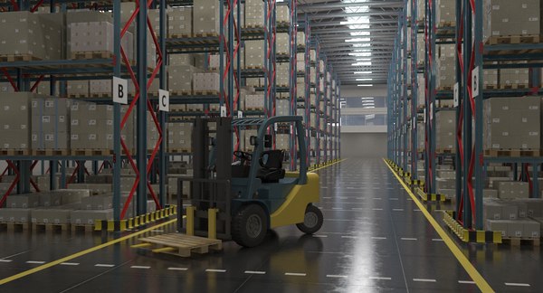 Logistic warehouse 3D model - TurboSquid 1545476