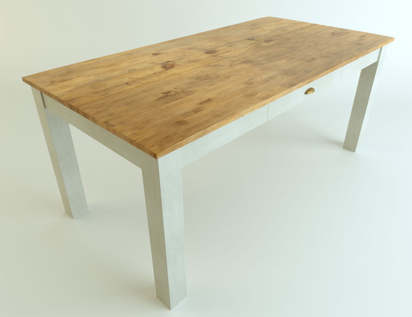 destressed table ued for a coffe tabe in kitchen