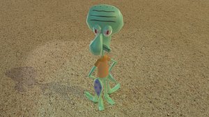 Squidward Tentacles of the SpongeBob SquarePants cartoon LOW POLY