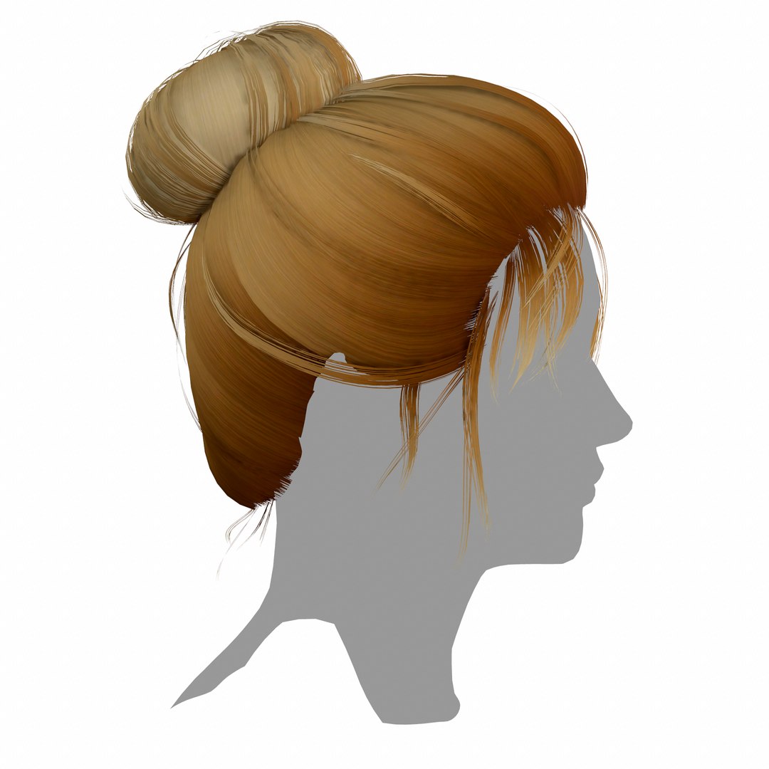 Brown Messy Bun Hair - Roblox