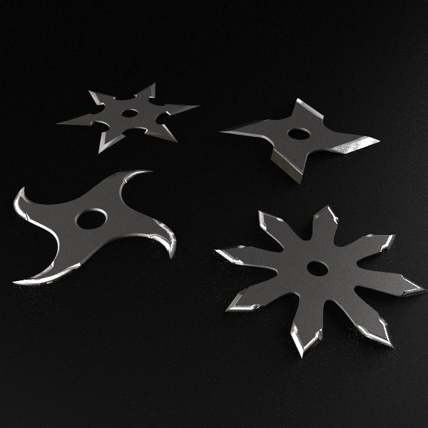 3d shuriken throwing star