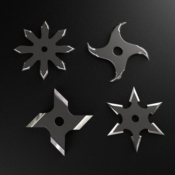 3d shuriken throwing star