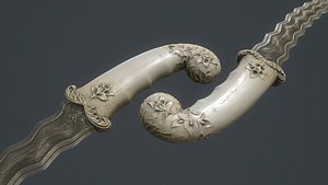 3D ornate indian dagger