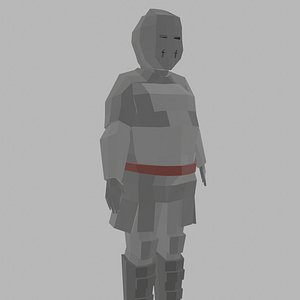 3D Low Poly Knight Rigged 7 model