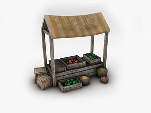 3d model market stand