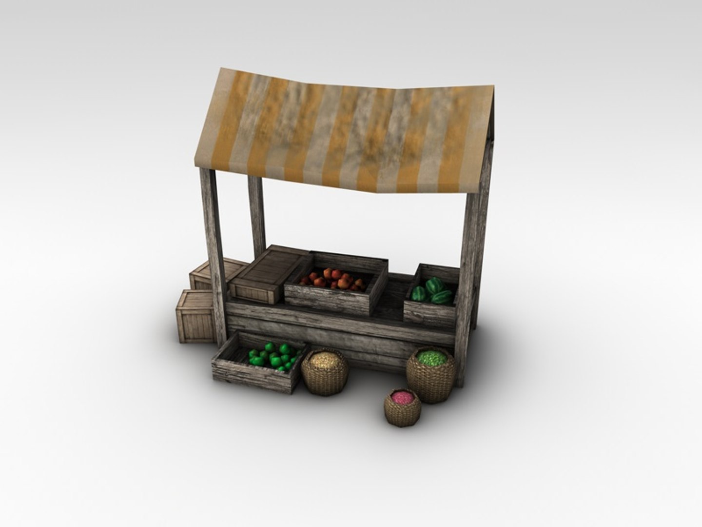 3d Model Market Stand