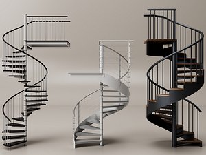 3D Modern Spiral Staircase Collection