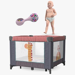 3D model Baby Boy with Play Tools Collection