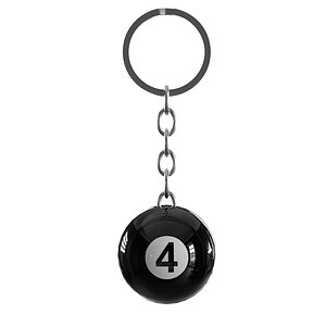 Pool Ball Keychain PBR 4 3D