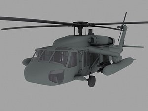 UH-60 Black Hawk US Army Transport Helicopter Game model
