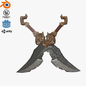 Stylized Ancient Stone-Gold Sword