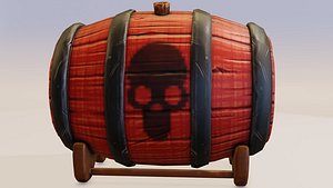 Stylized Red Barrel 3D