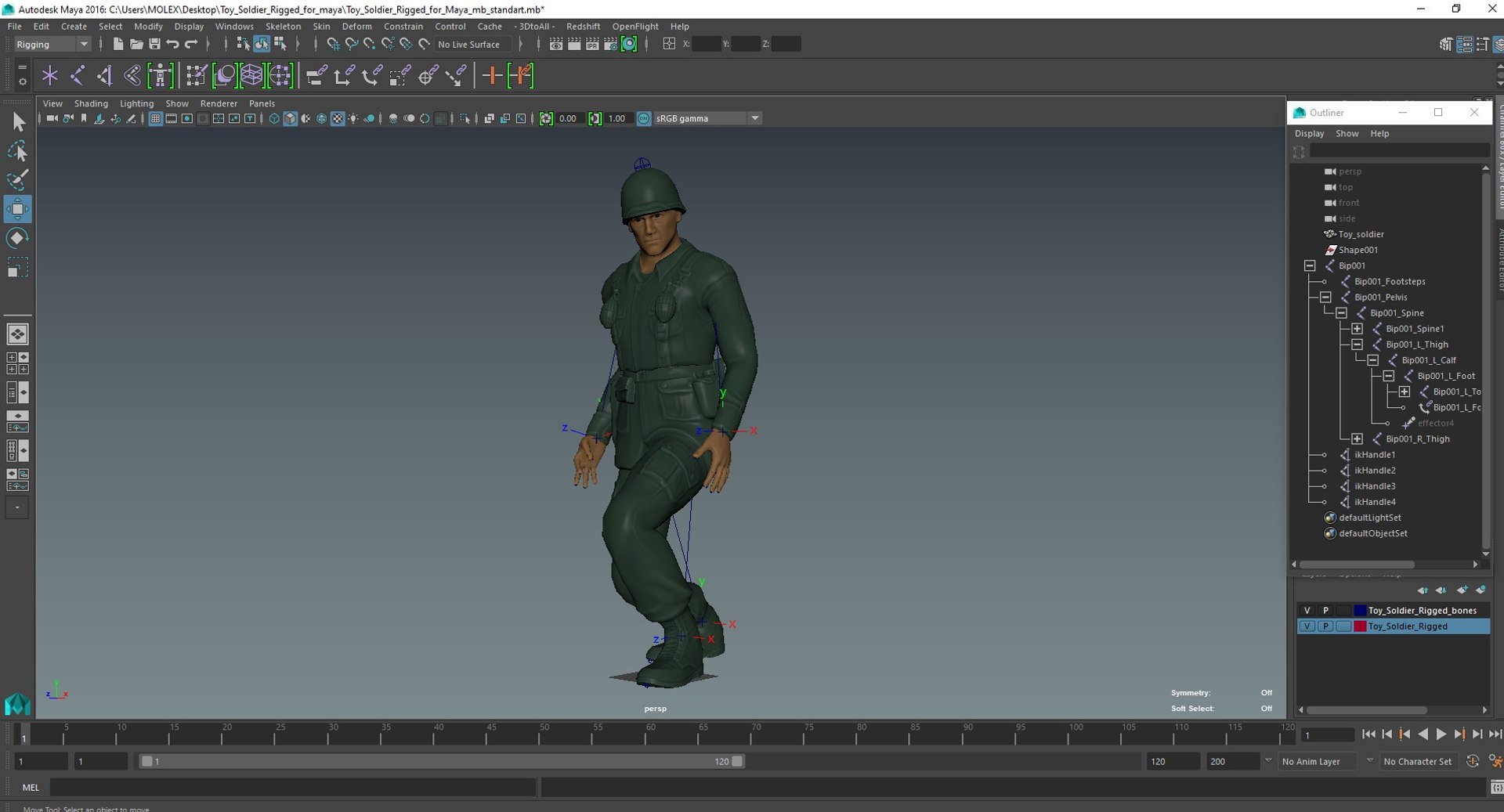 3D Toy Soldier Rigged For Maya Model - TurboSquid 2208769