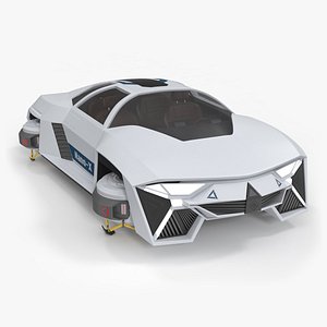 Hover Car White Rigged
