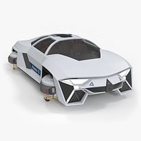 Hover Car White Rigged
