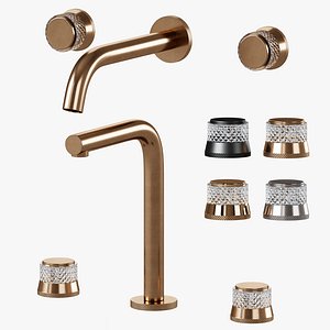3D Set of faucets Aura model