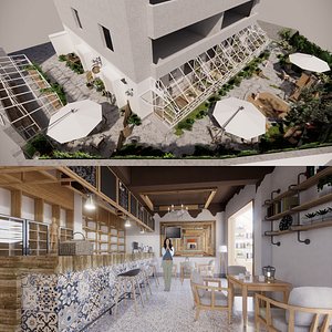 3D Restaurant Coffee Shop-B1