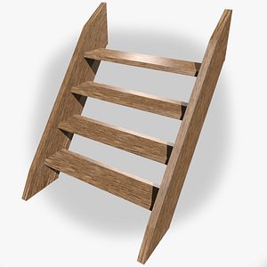 stairs wood 3d 3ds