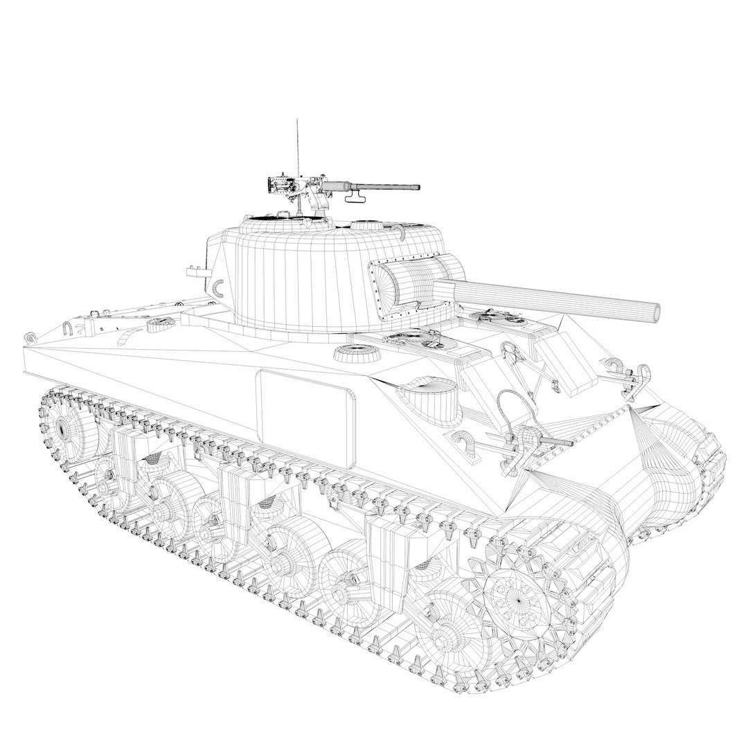 3d M4a3 Sherman Tank - Turbosquid 1249008