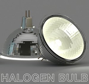 3d halogen lamp light bulb model