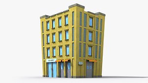 Cartoon Building x3 3D model