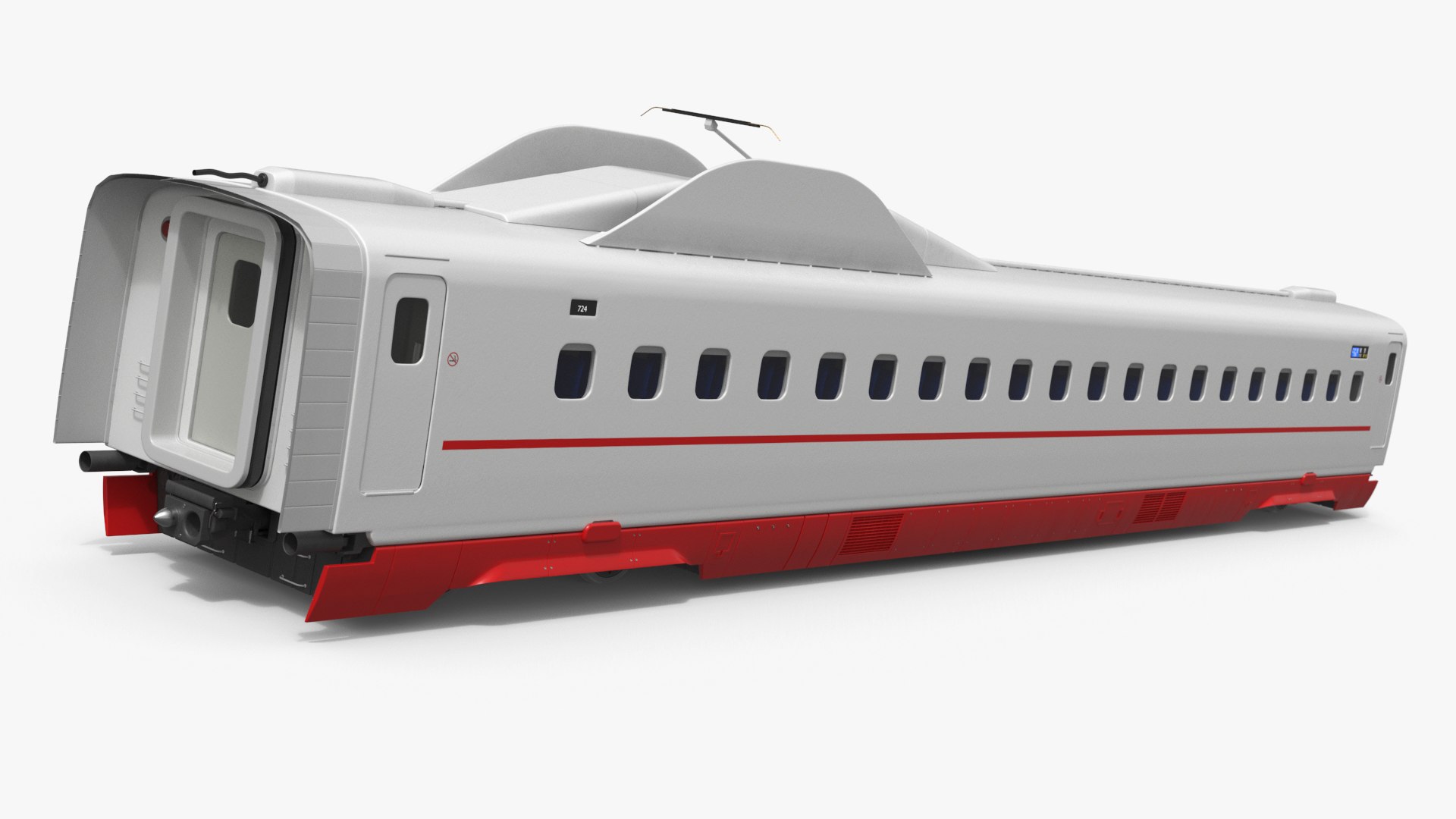 High Speed Pantograph Train Car with Interior 3D model preview