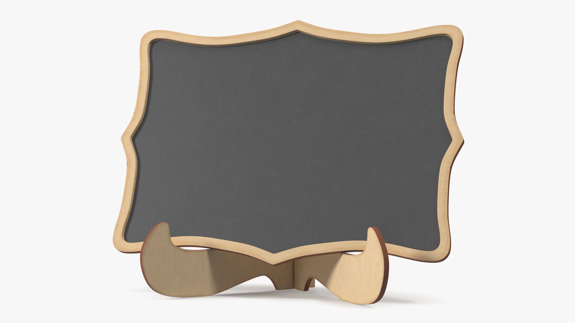 Carved Plywood Chalkboard on Stand 3D model preview