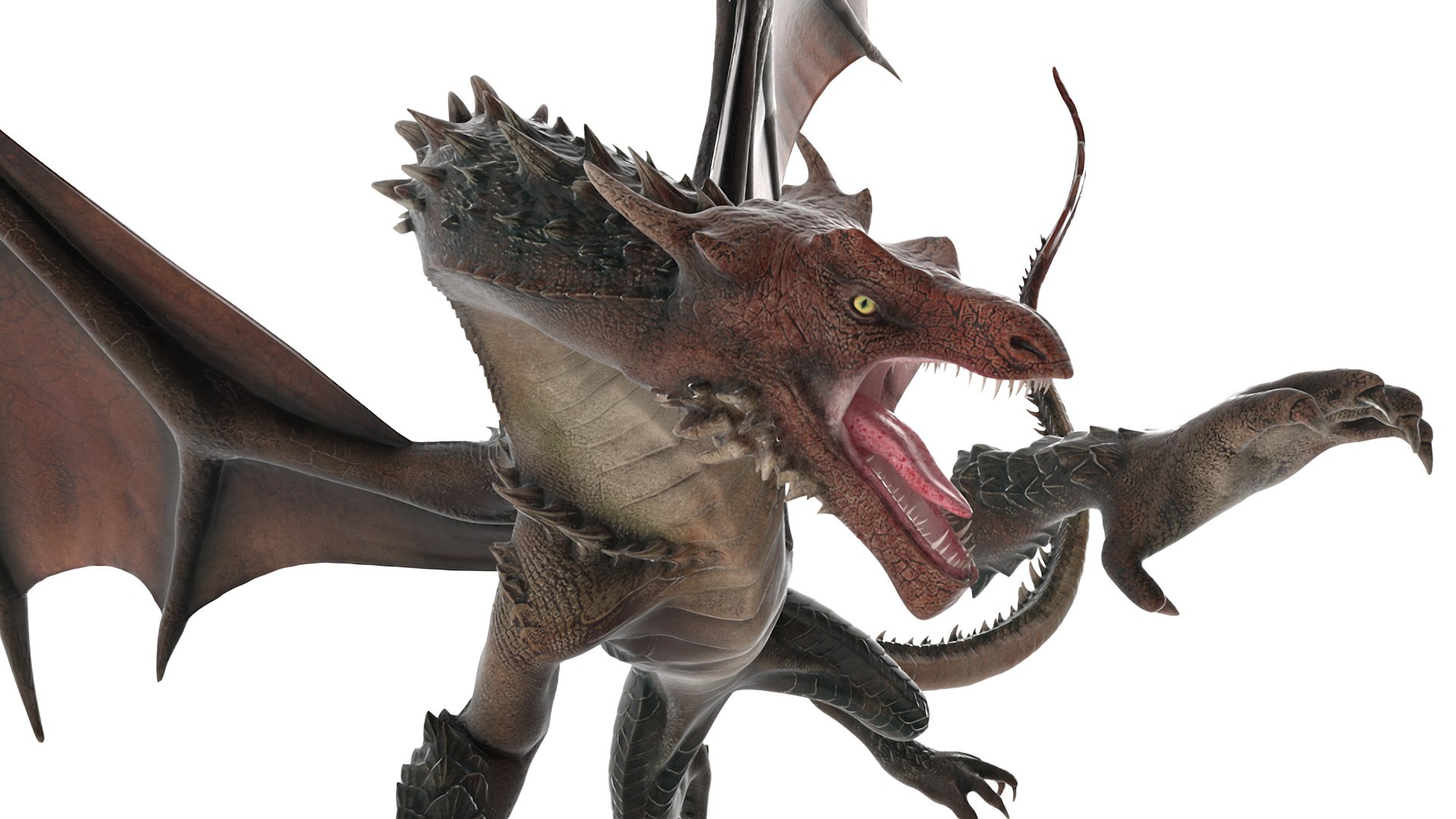 Fantasy Winged Dragon Creature 3D model preview