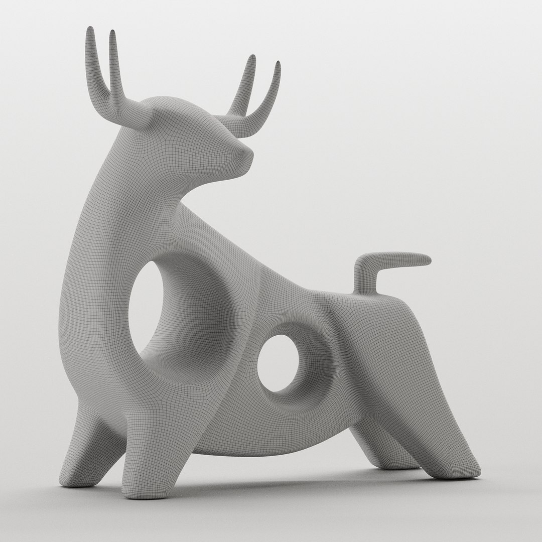 Decorative Abstract Sculpture Bull 3D Model - TurboSquid 2289840