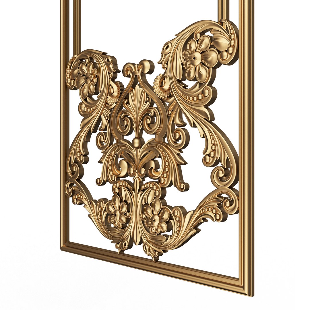 3D Boiserie Carved Decoration Panel 02 - TurboSquid 2158485