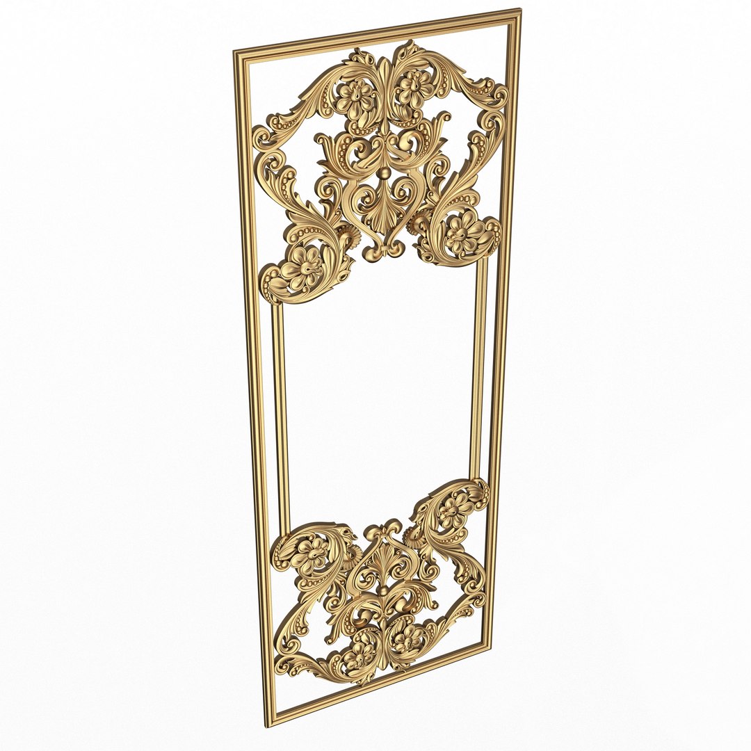 3D Boiserie Carved Decoration Panel 02 - TurboSquid 2158485