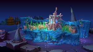 Cartoon Underwater Scene 01 3D