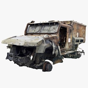 3D Tigr or Tiger infantry mobility vehicle destroyed model