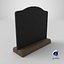 Customizable Countertop Crowned-Top Chalkboard with Beveled Stand 3D model