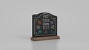Customizable Countertop Crowned-Top Chalkboard with Beveled Stand