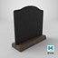 Customizable Countertop Crowned-Top Chalkboard with Beveled Stand 3D model