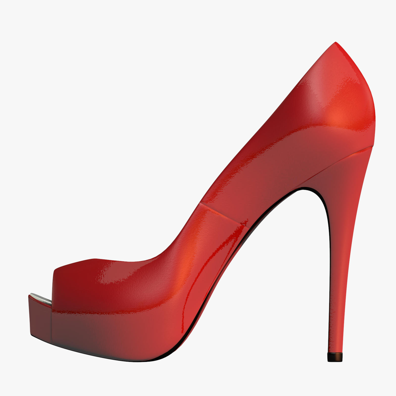 cinema4d red heel peep-toe shoes