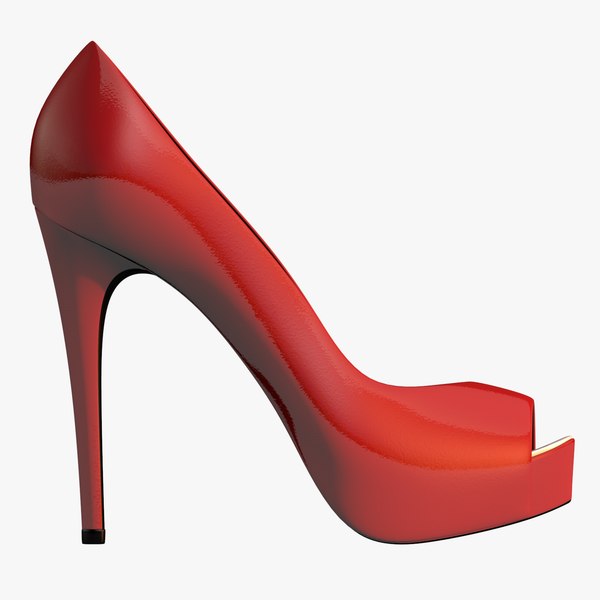 cinema4d red heel peep-toe shoes