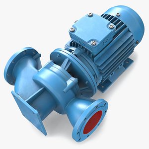 Vertical Inline Centrifugal Pump Industrial Equipment Blue