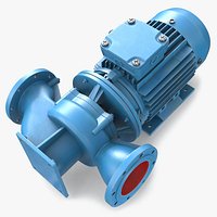 Vertical Inline Centrifugal Pump Industrial Equipment Blue