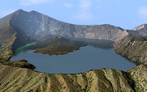 landscape lake segara anak 3D model