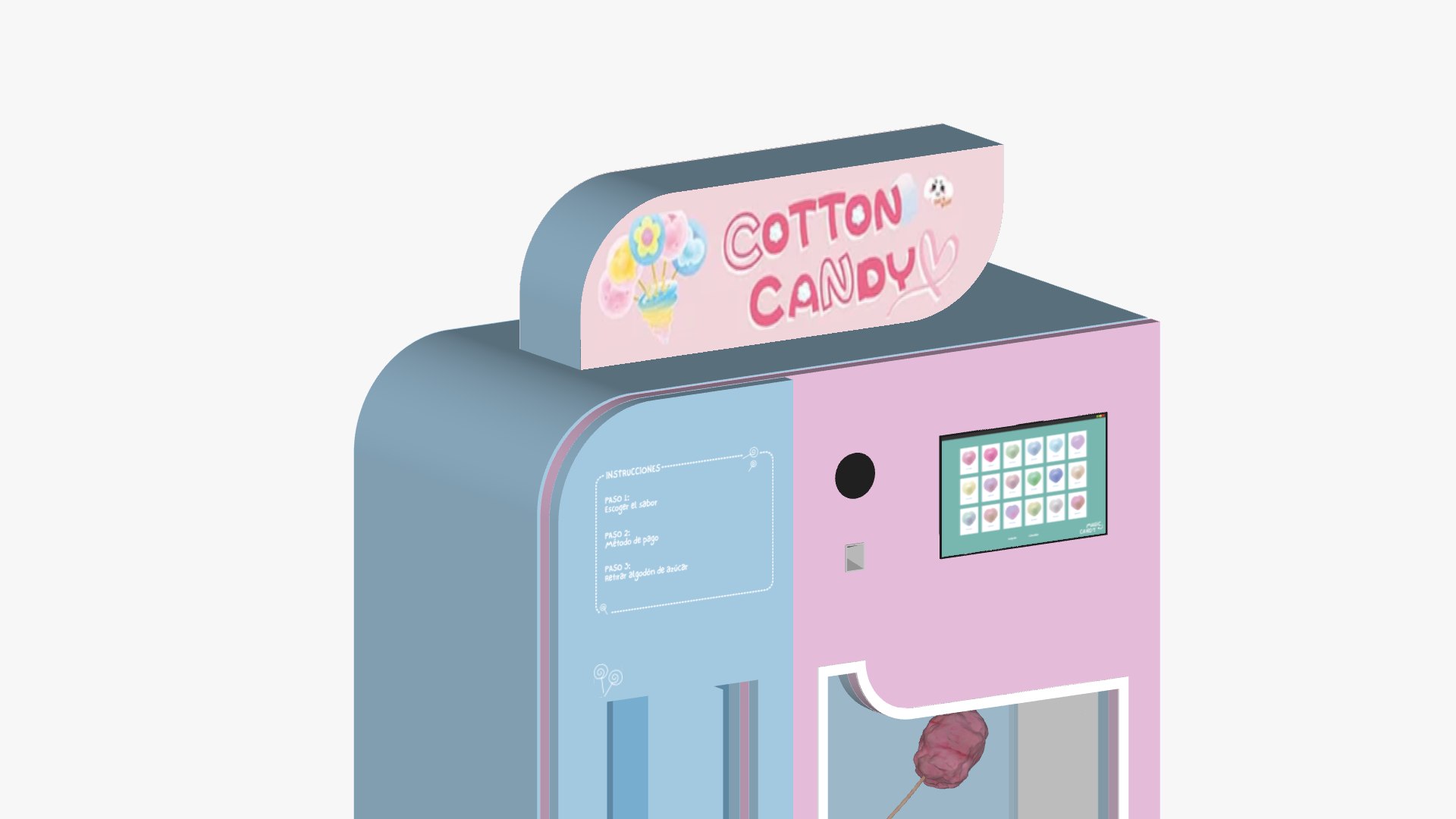 Cotton Candy Machine 3D model https://p.turbosquid.com/ts-thumb/bd/D1Eo7v/N3/maqalgodondeazucar3/png/1769259353/1920x1080/fit_q87/b9adaeccca063a24f0f4632d93712aa7dfeda43d/maqalgodondeazucar3.jpg