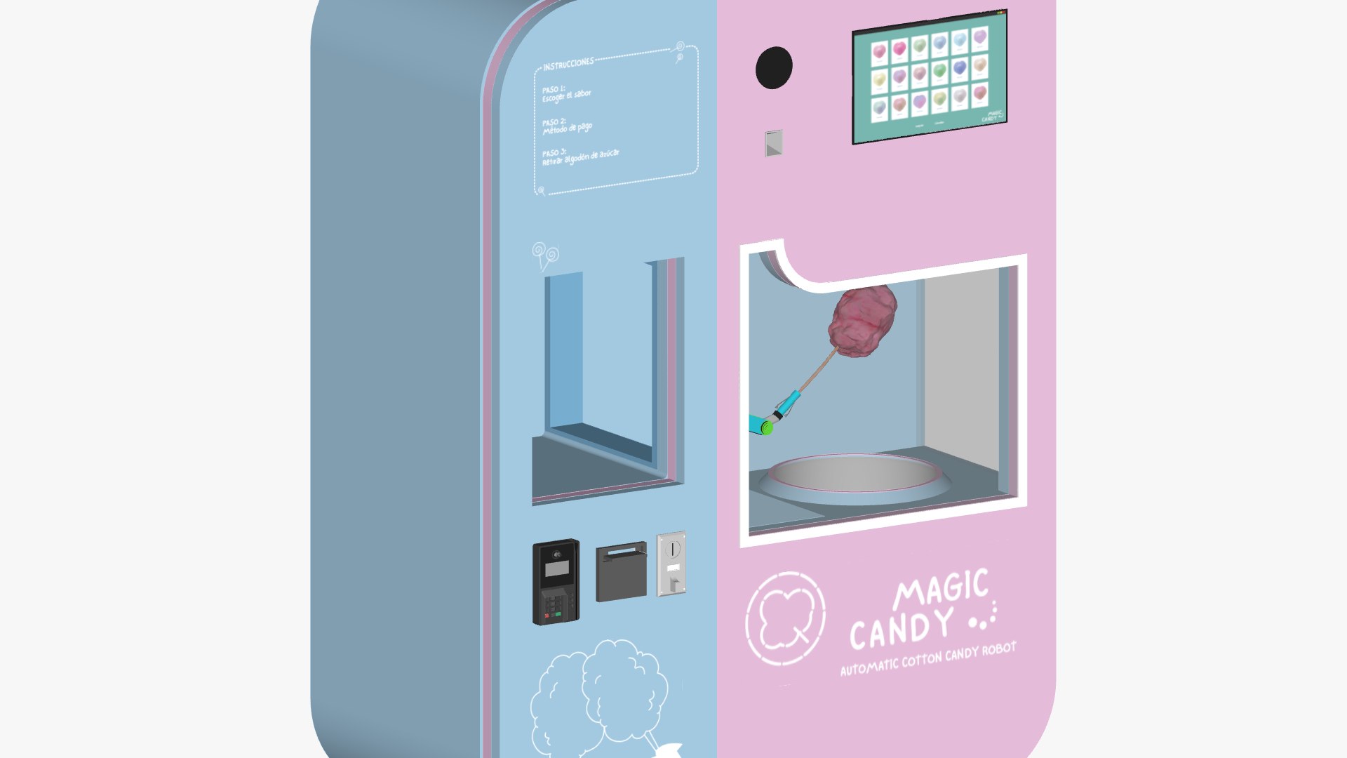 Cotton Candy Machine 3D model https://p.turbosquid.com/ts-thumb/bd/D1Eo7v/iq/maqalgodondeazucar4/png/1769259354/1920x1080/fit_q87/815040840408bb1509c32329dda00b6b68bc9044/maqalgodondeazucar4.jpg