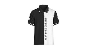 Men 2 Ton Color Block Printed Polo Shirt 3D