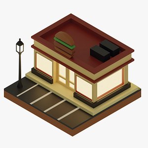 Low Poly Burger House 3D model