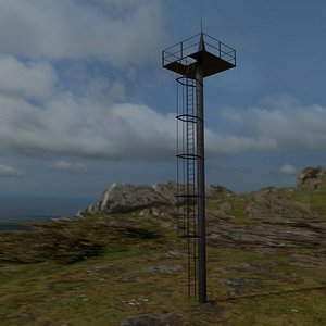3D Tower pbr low poly model