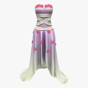 3D Butterfly Dress model