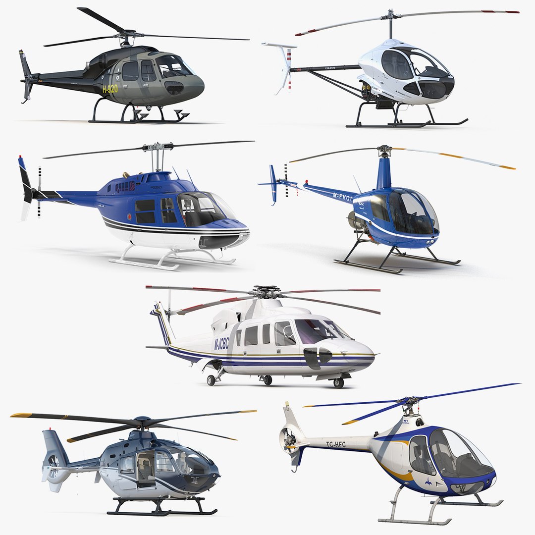 Private Helicopters Collection 5 3D model preview